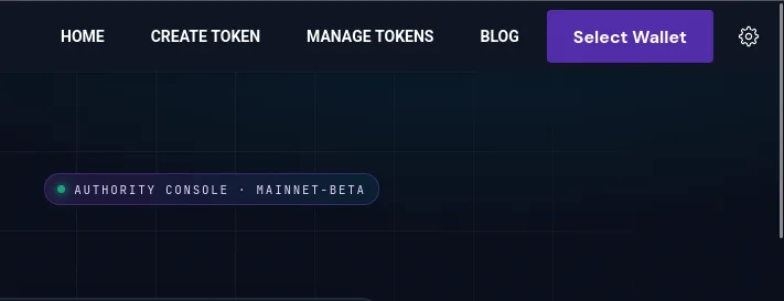 Click Select Wallet on the Manage Token page